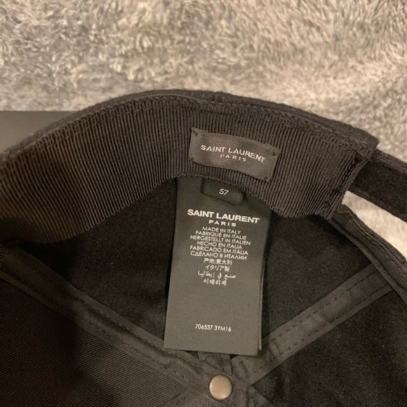 YSL black felt Cassandre baseball cap sz 57. Sold out online. - Picture 5 of 8